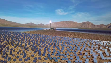 drone aerial over a vast solar power generating facility at primm nevada 3