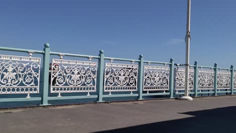 british seaside pier fencing on hot summers day