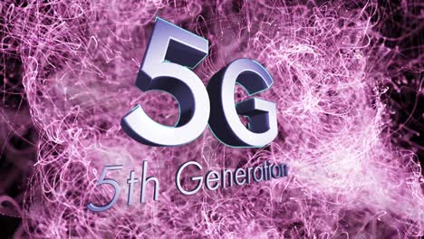 Digital-animation-of-5g-text-against-digital-waves-on-black-background