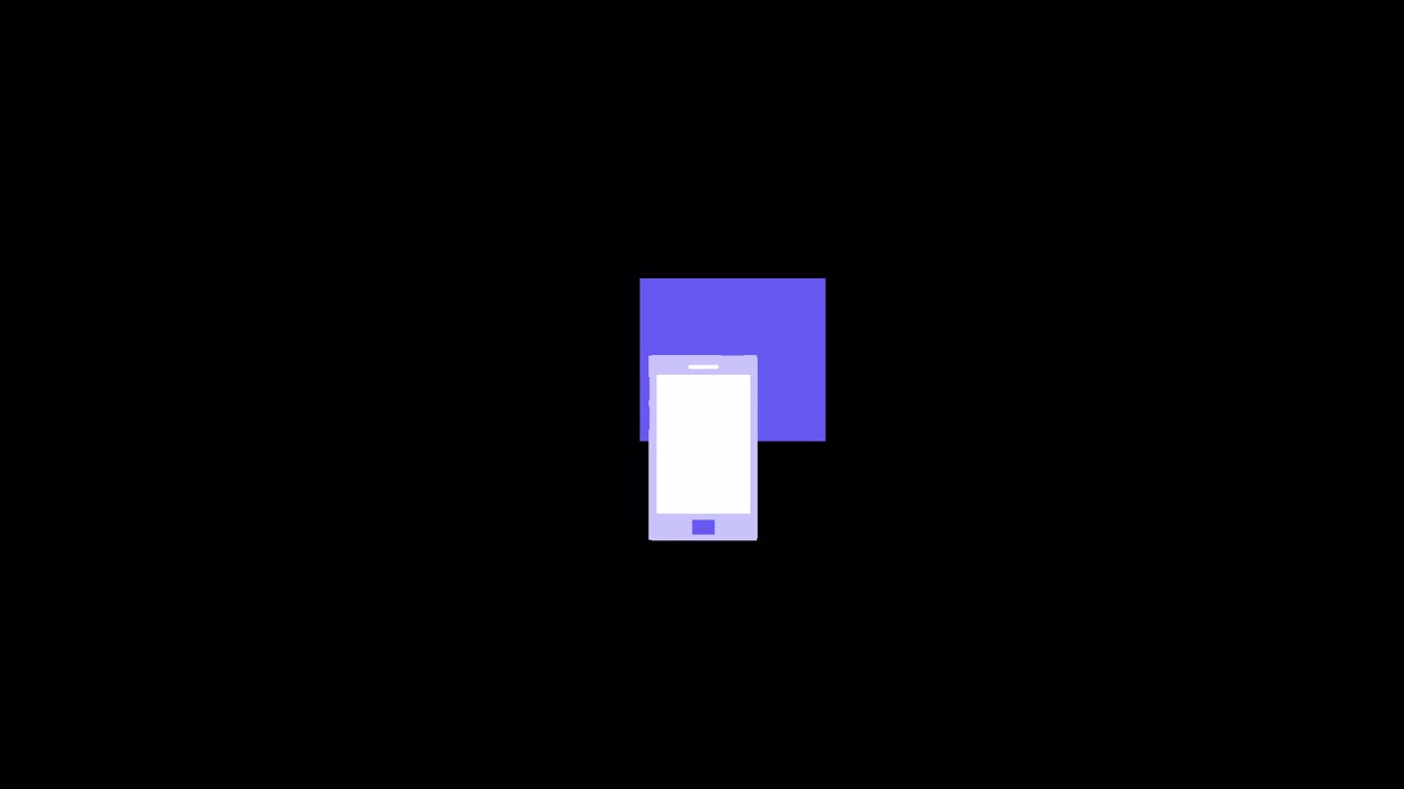 Minimalist Animation of a Smartphone Icon on a Purple Background