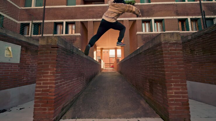 Urban Parkour Scene in an Italian City