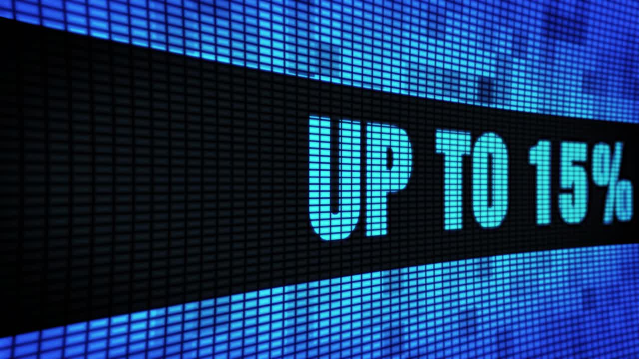 Percentage Off Display on LED Screen