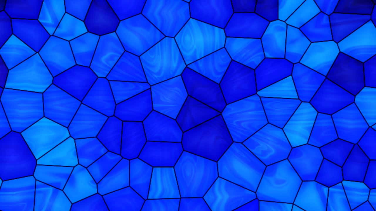 hermoso fondo de animación de patrón poligonal de vidrio azul abstracto y colorido.