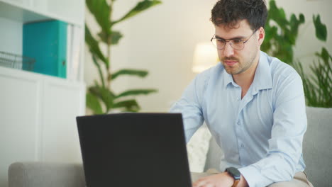 businessman concentrated on email replies