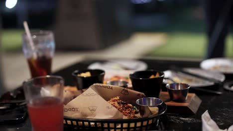 food and drinks at a driving range