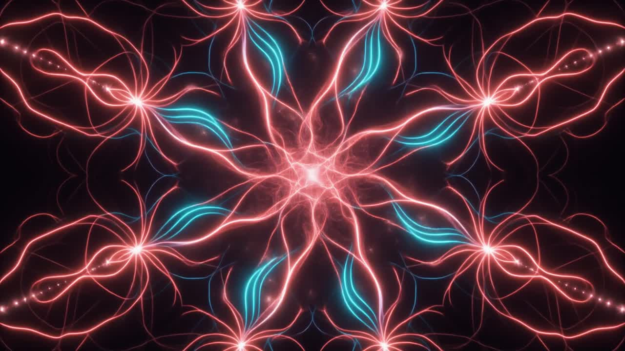Linee di Energia Astratte Dinamiche Luminose Rosse e Blu
