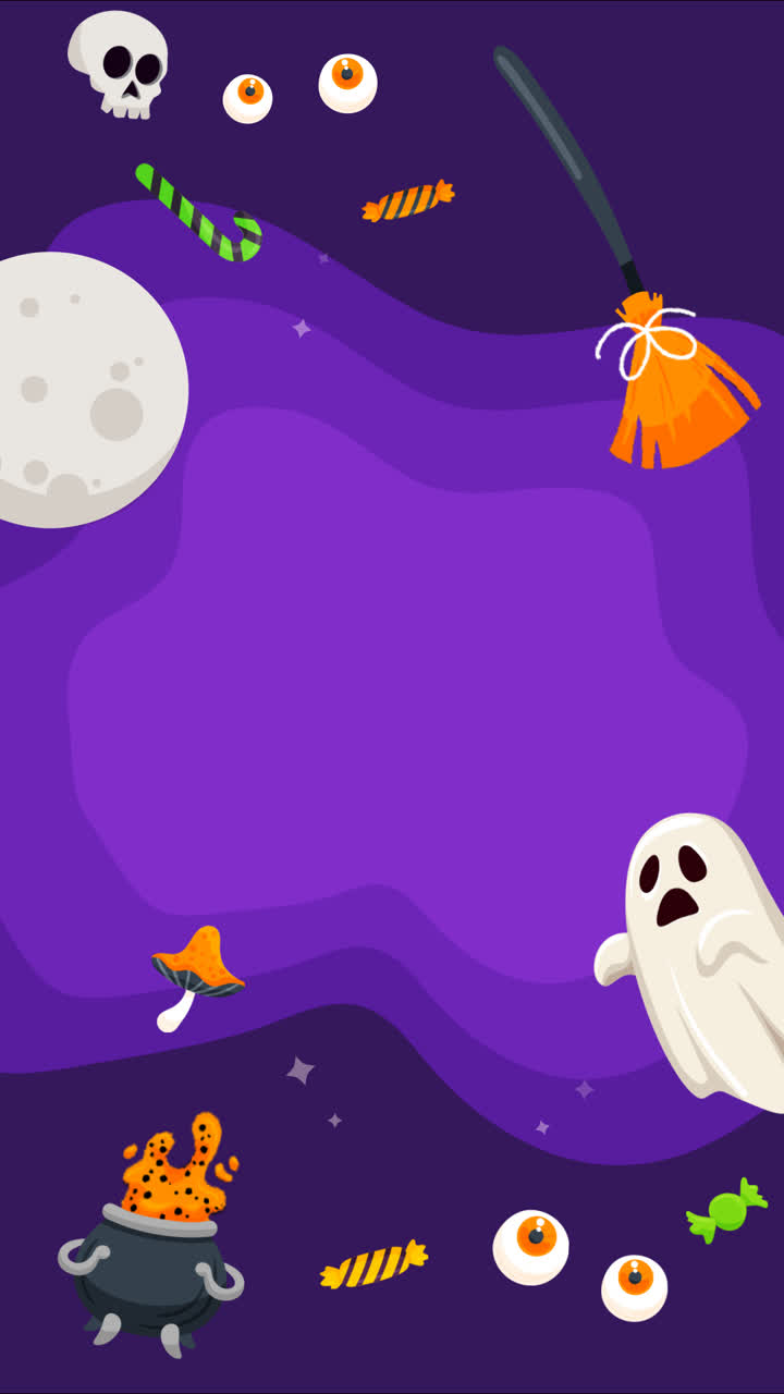 una animación de un fondo plano para la celebración de la temporada de halloween