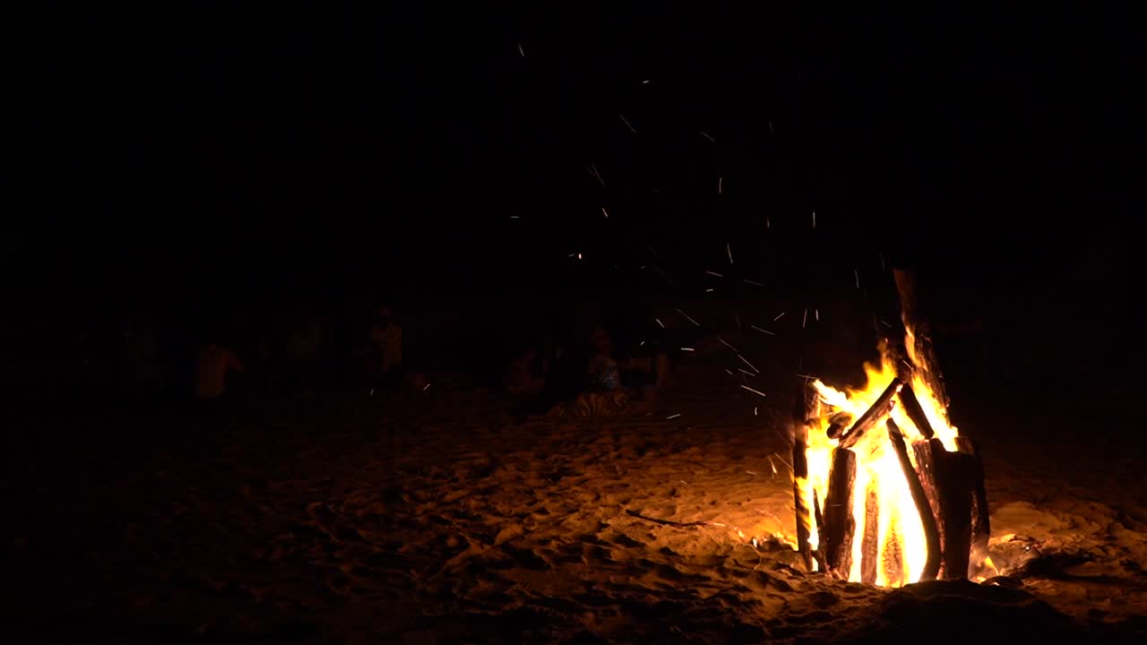 bonfire on the beach 
Fire camp flame
