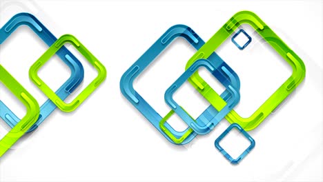animación de video de cuadrados azules y verdes vibrantes