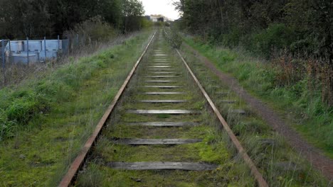 following old rusty abandoned rail tracks