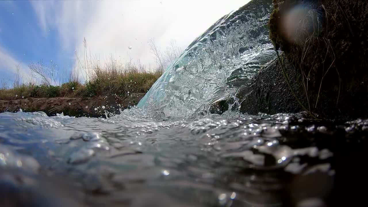 Waterfall series shot on a spring fed canal in western Texas. Series contains mostly slow motion scenes of a small waterfall including spectacular underwater footage with aquatic wildlife