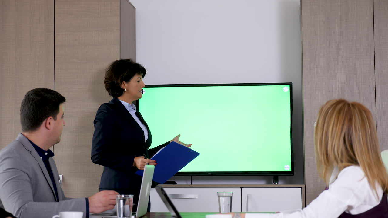 Business Meeting Presentation with Green Screen