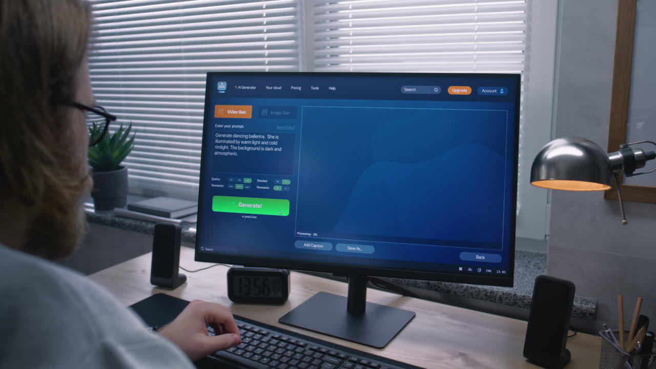 Person Using AI Image Generator Software