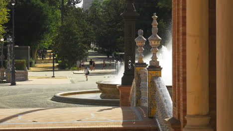 static shot of bridge on plaza de españa, seville