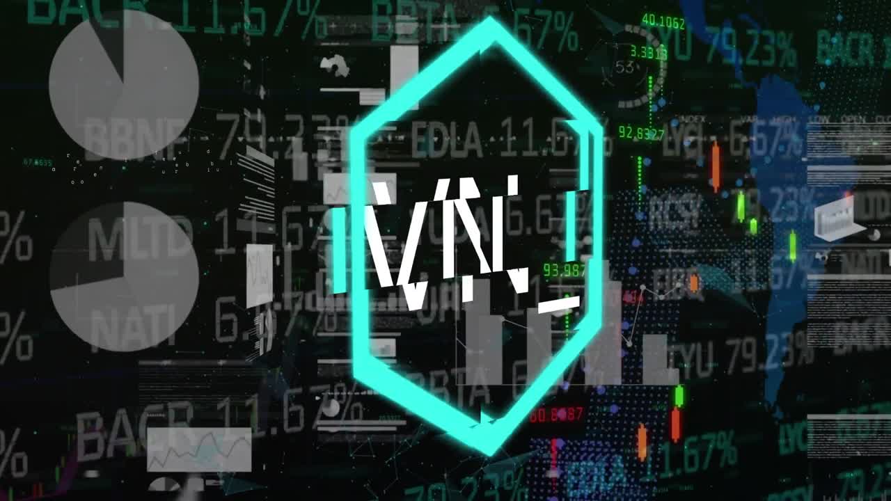 Animation of nft text over data processing