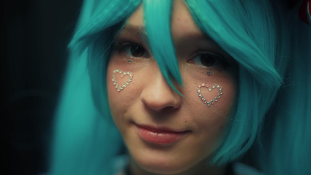 Cosplayer dressed as Hatsune Miku