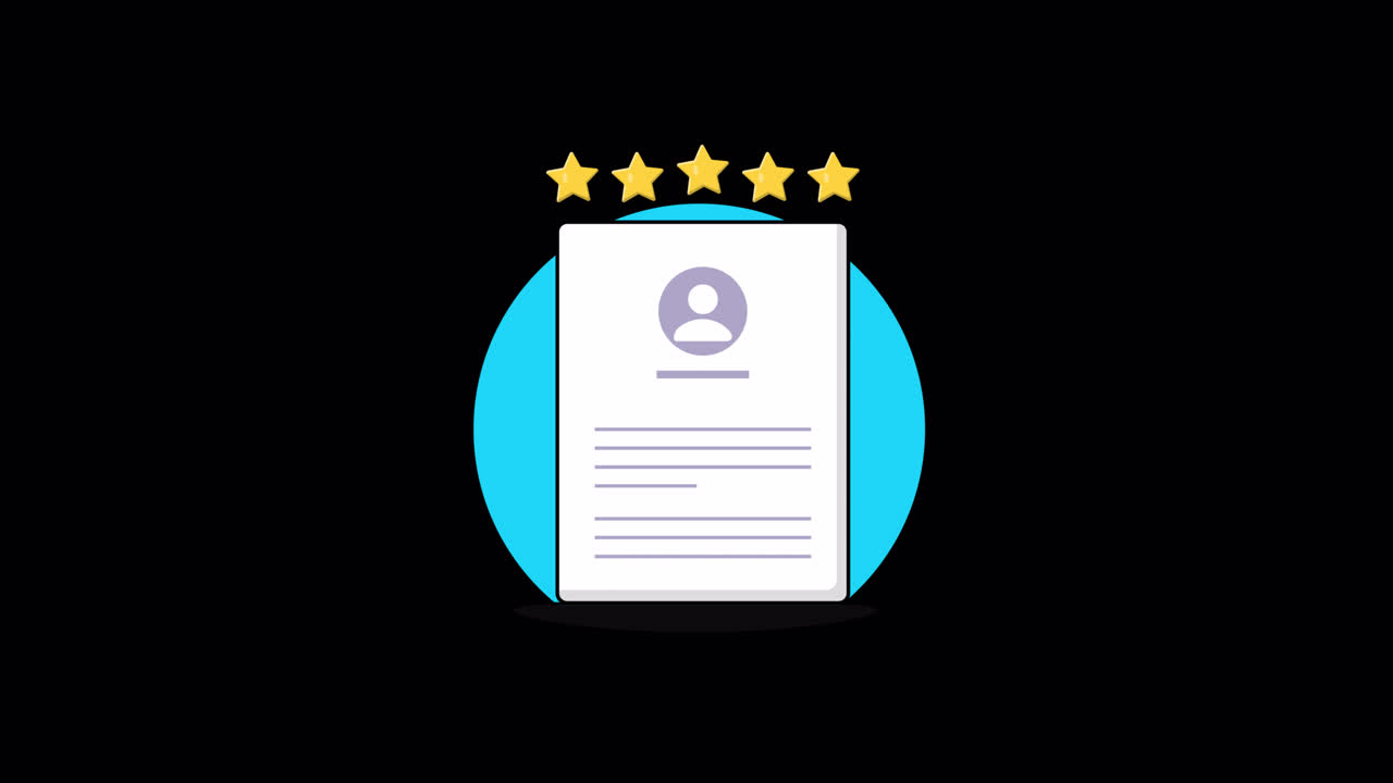 Animated Profile Document with Star Rating Animation