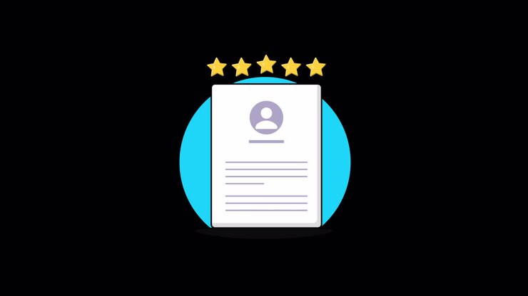 Animated Profile Document with Star Rating Animation