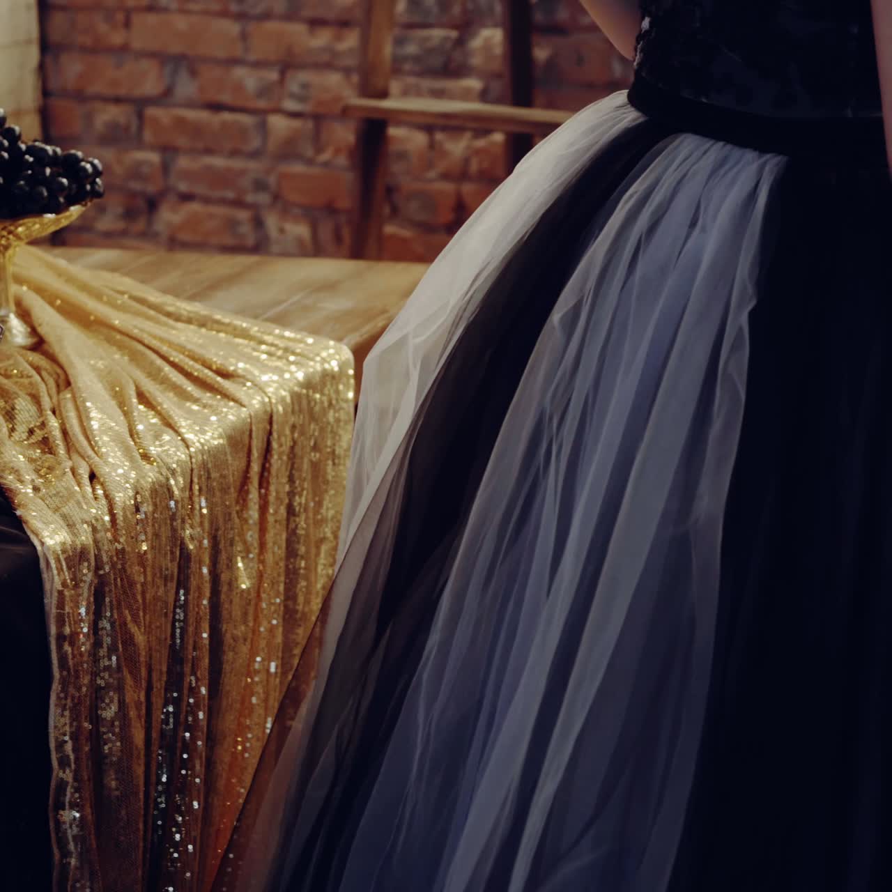 Witch sitting by the table