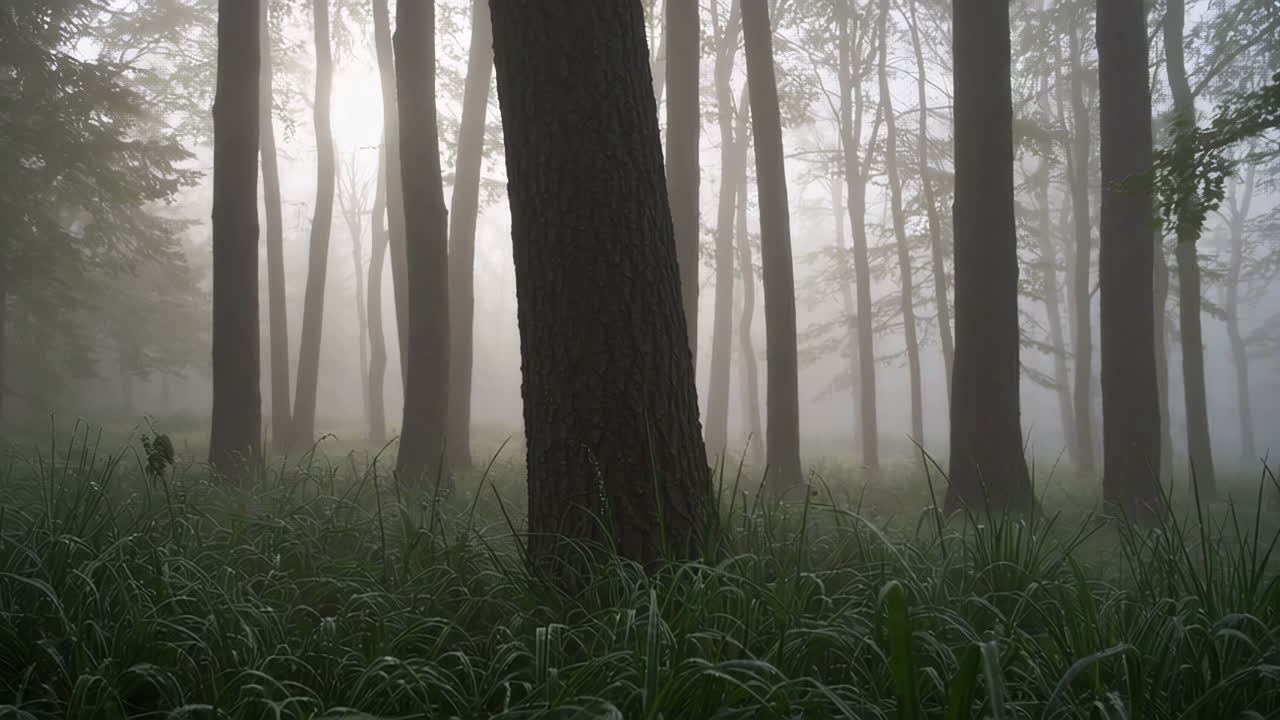 새벽에 안개 숲