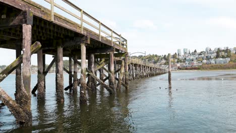 Muelle-De-Roca-Blanca-En-Primavera-Con-Palomas