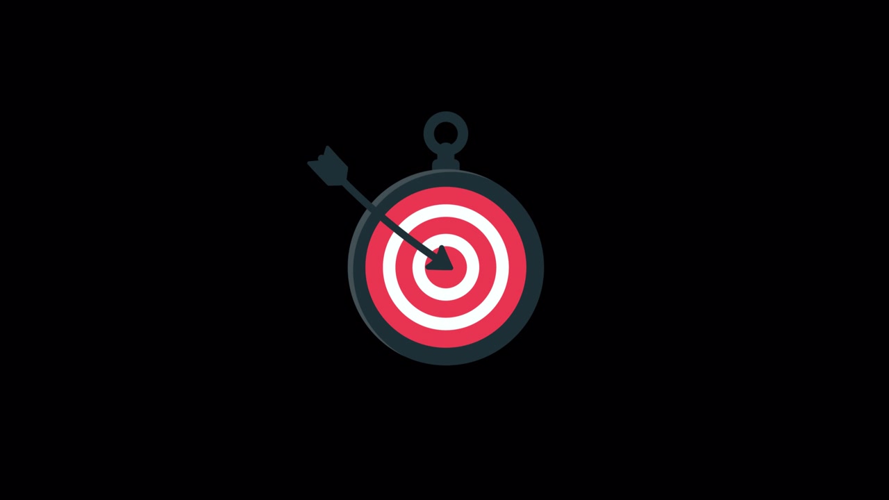 Animated Target with Arrow Hitting Bullseye