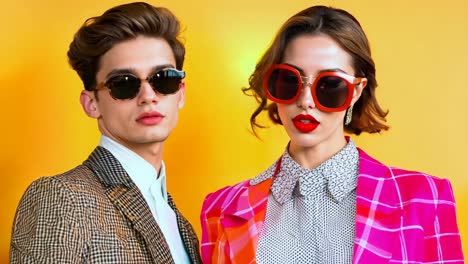 a man and a woman wearing sunglasses standing next to each other