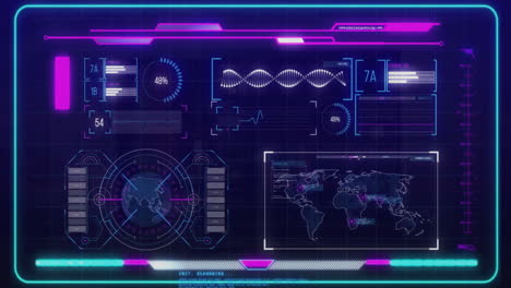 Animación-De-Escaneo-De-ámbitos-Y-Procesamiento-De-Datos-Sobre-Fondo-Oscuro