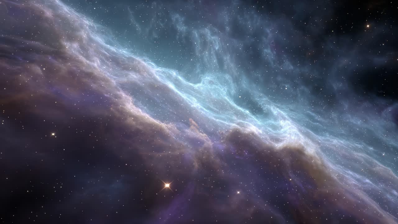 A Stunning Cosmic View: Ethereal Nebula Displaying Vibrant Colors and Twinkling Stars in the Depths of Space Captured in This Mesmerizing Visual