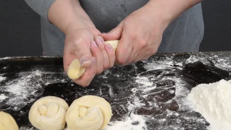 we form and roast dough pies.