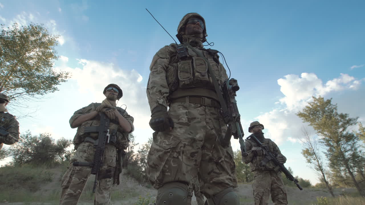 Military personnel in camouflage