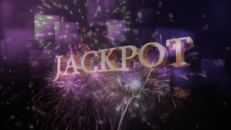 jackpot sign against a fireworks display