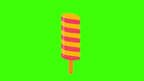 yummy colorful ice cream icon popping up on the green screen