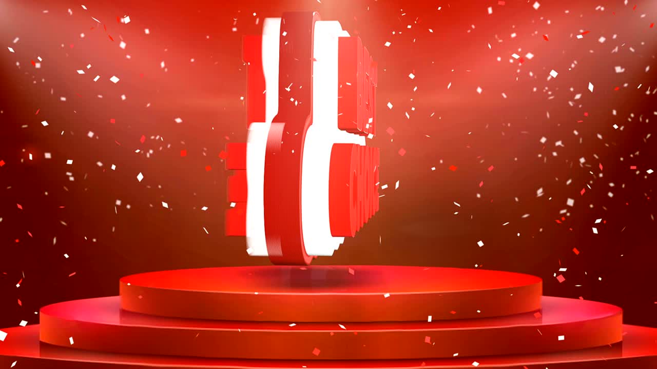 Best Choice  Text Animation Stage Podium Confetti Loop Animation