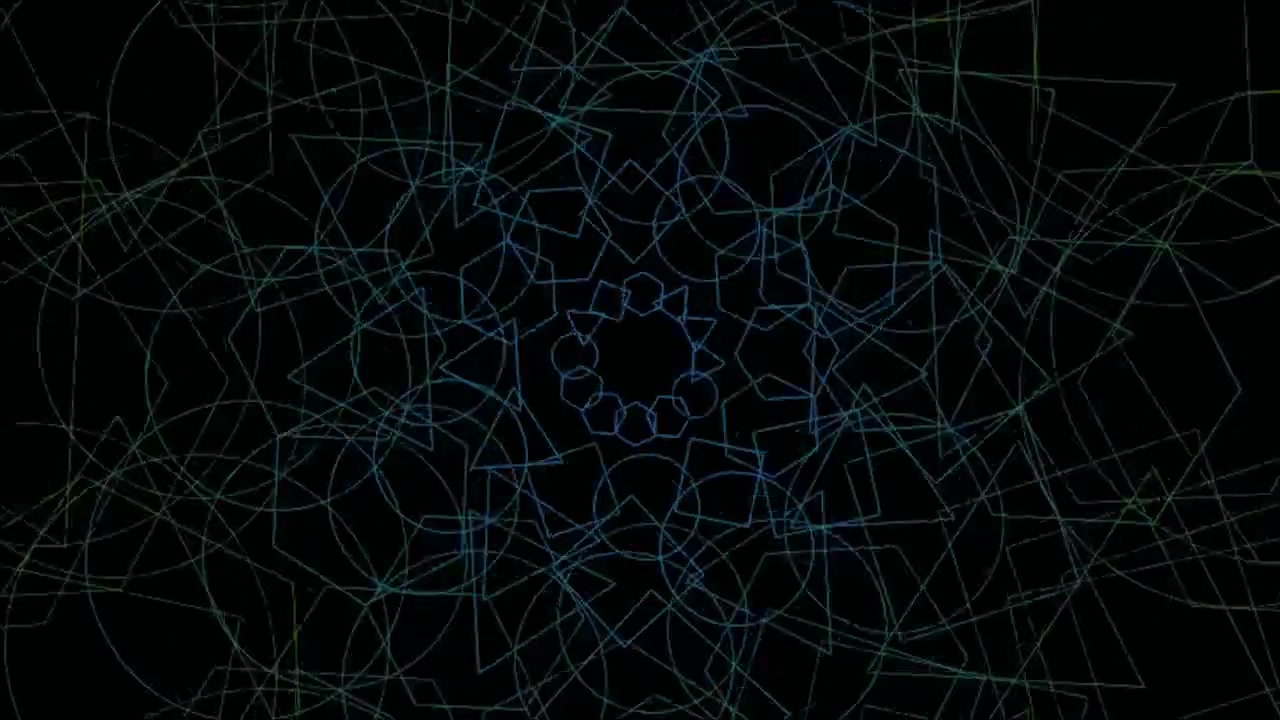 Abstract Geometric Pattern Rotating on Dark Background