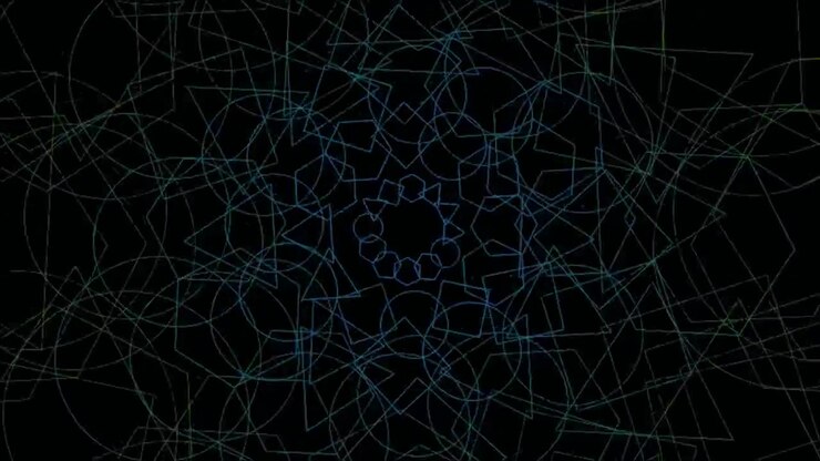 Abstract Geometric Pattern Rotating on Dark Background