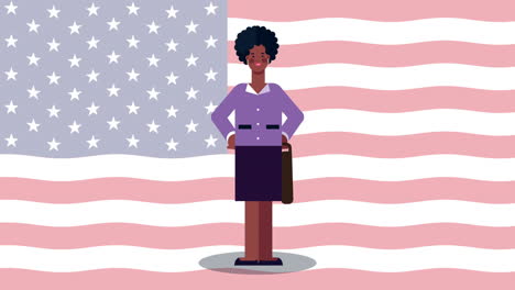 afro businesswoman worker avatar character