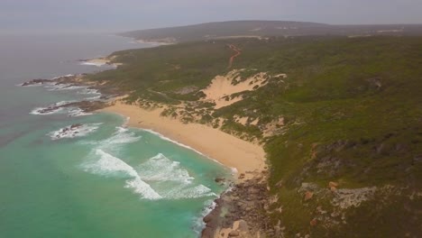 Australia-Occidental-Australiano-Oz-Línea-Costera-Río-Margaret-Perth-Junto-Al-Mar-Niebla-Interior-Arbusto-Dron-De-Taylor-Brant-Películas