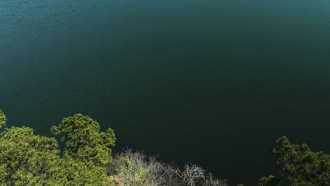 Tranquil-Waters-Of-Glenn-Springs-Lake,-Fishing-Lake-In-Drummonds,-Tennessee,-USA