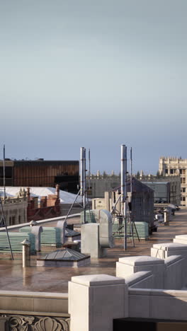 city rooftop view with equipment