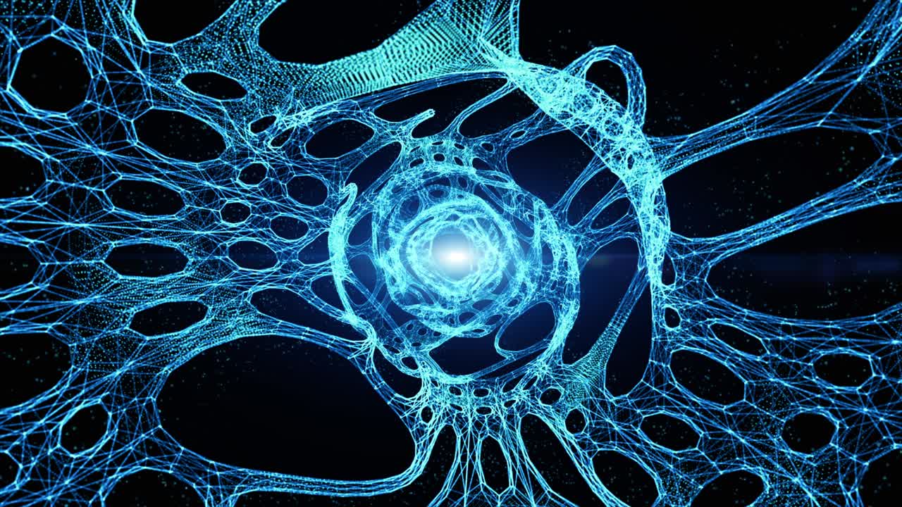 tecnología abstracta de túnel digital y fondo de flujo de partículas digital