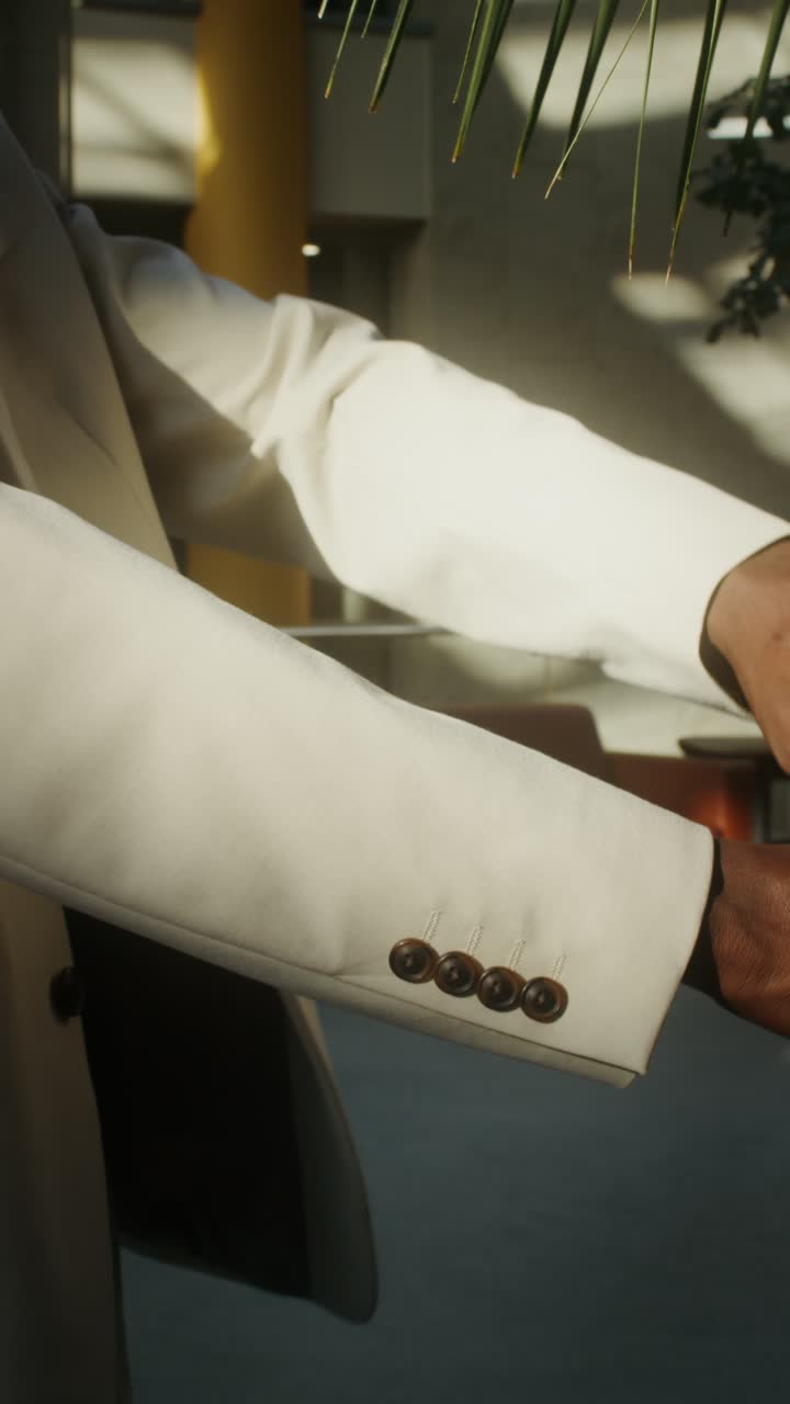 Indoor office setting with a person