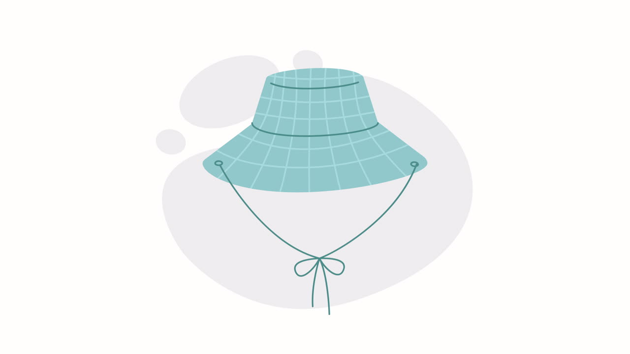 animazione di accessori per cappelli turistici blu