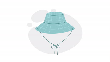 blue tourist hat accessory animation