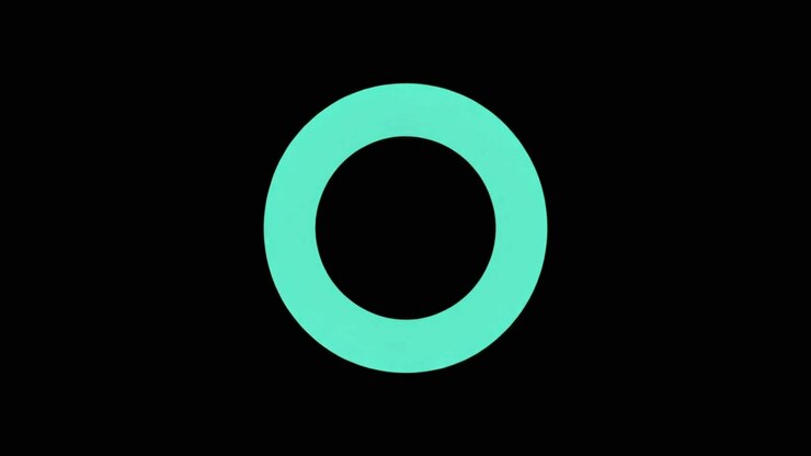 Animated Teal Circle Expanding on Black Background