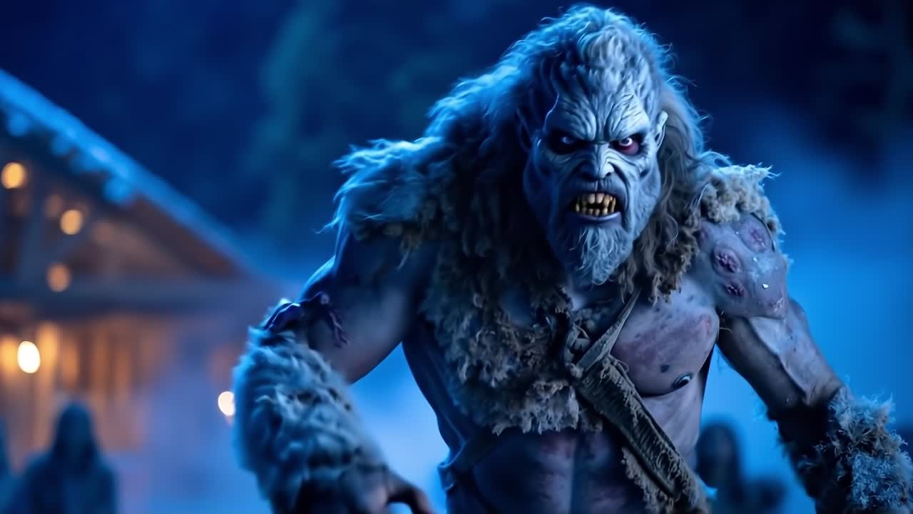 A man dressed as a werewolf standing in front of a crowd