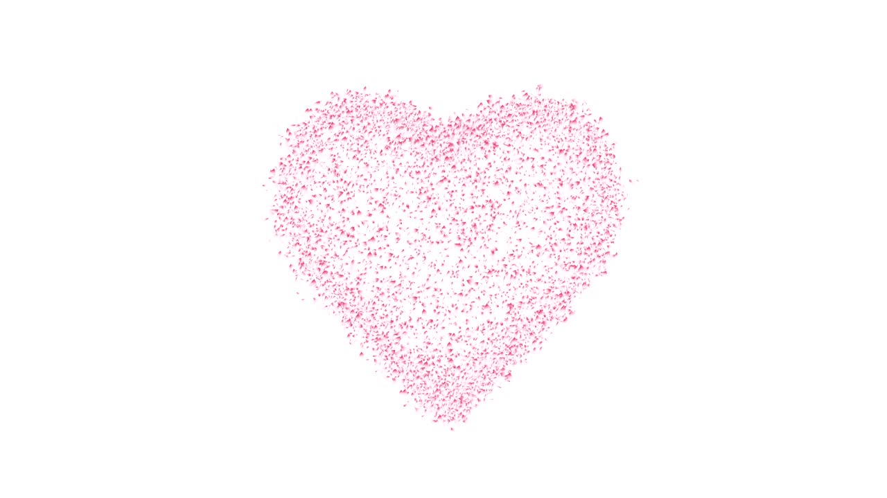 색 바탕에 분홍색 잎자루가 고립된 심장.