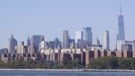 the financial district in manhattan, new york city including the freedom tower