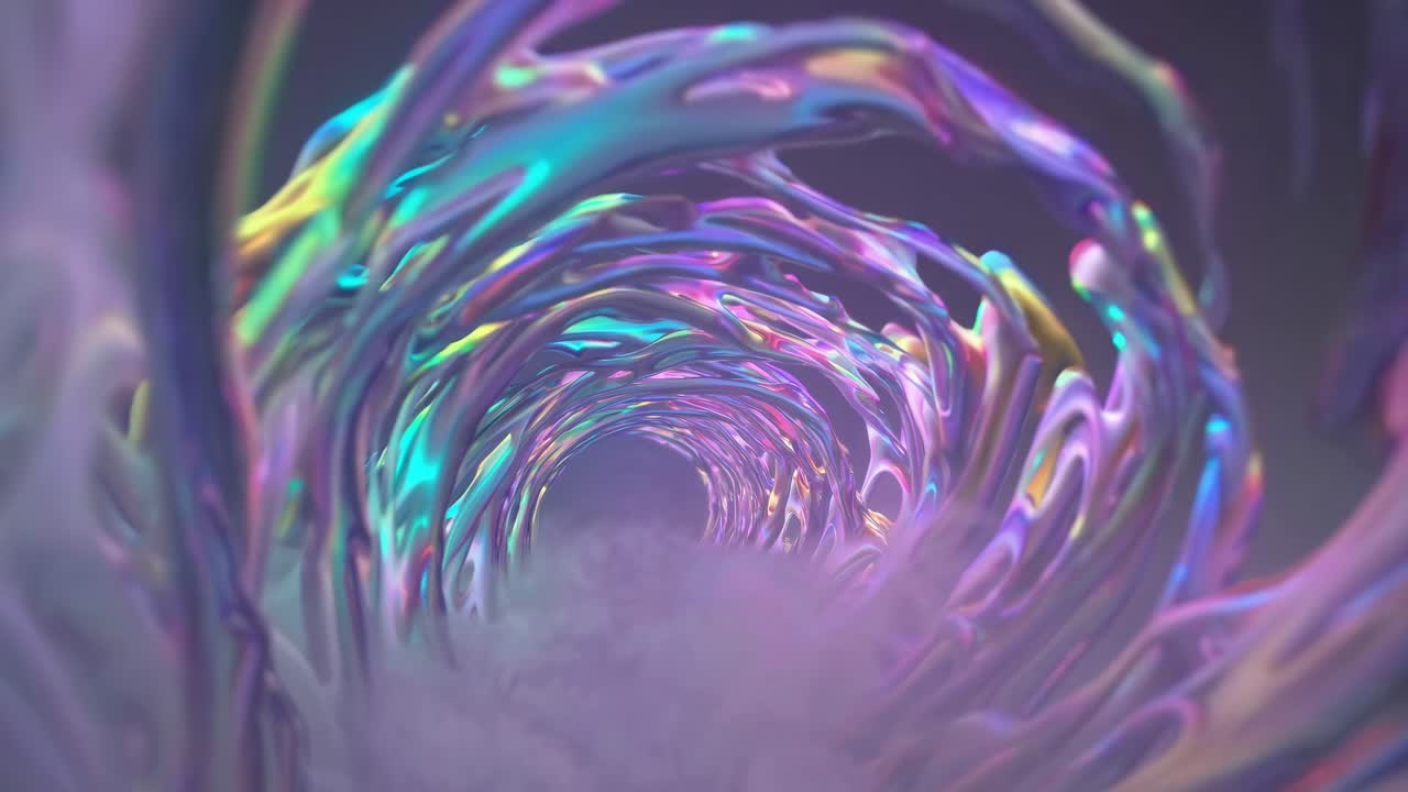 Abstract iridescent tunnel