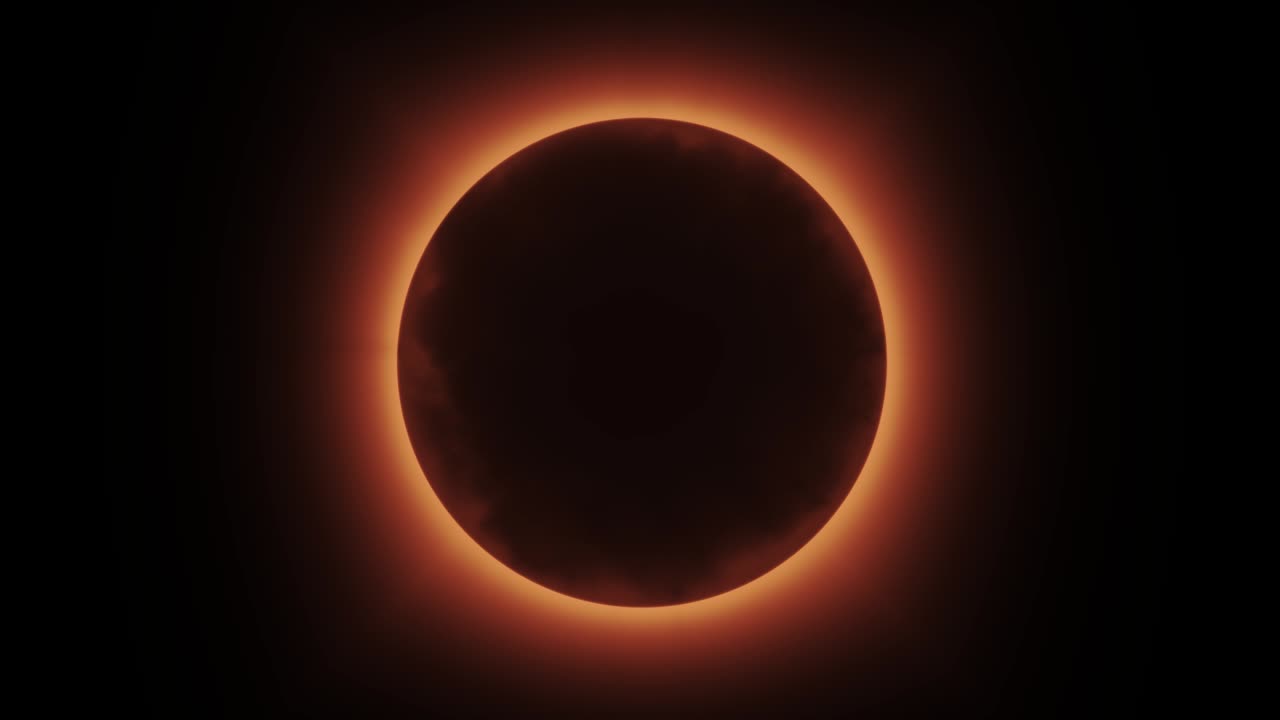 anillo de fuego similar a un eclipse lunar con bordes de llamas y borde exterior brillante para un fondo de efecto de ciencia ficción
